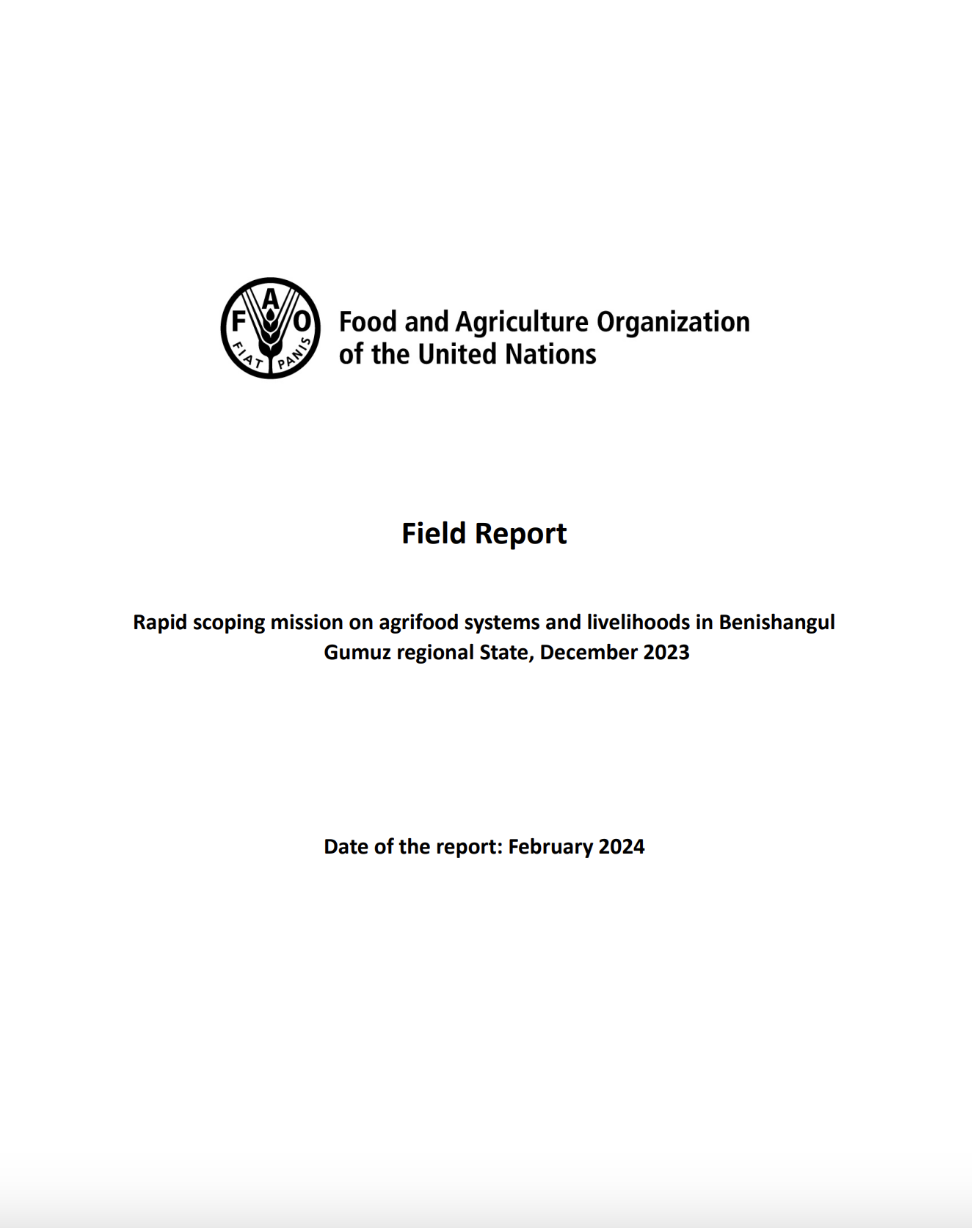 Field Report: Rapid scoping mission on agrifood systems and livelihoods in Benishangul Gumuz Regional State, December 2023