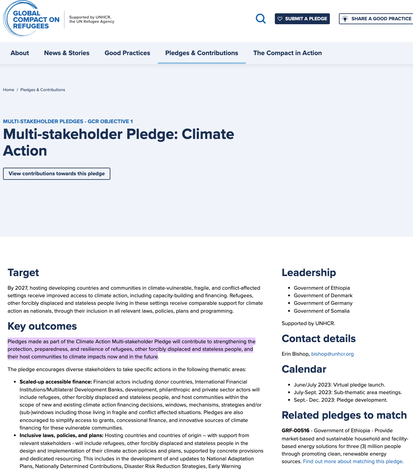 Multi-stakeholder Pledge: Climate Action