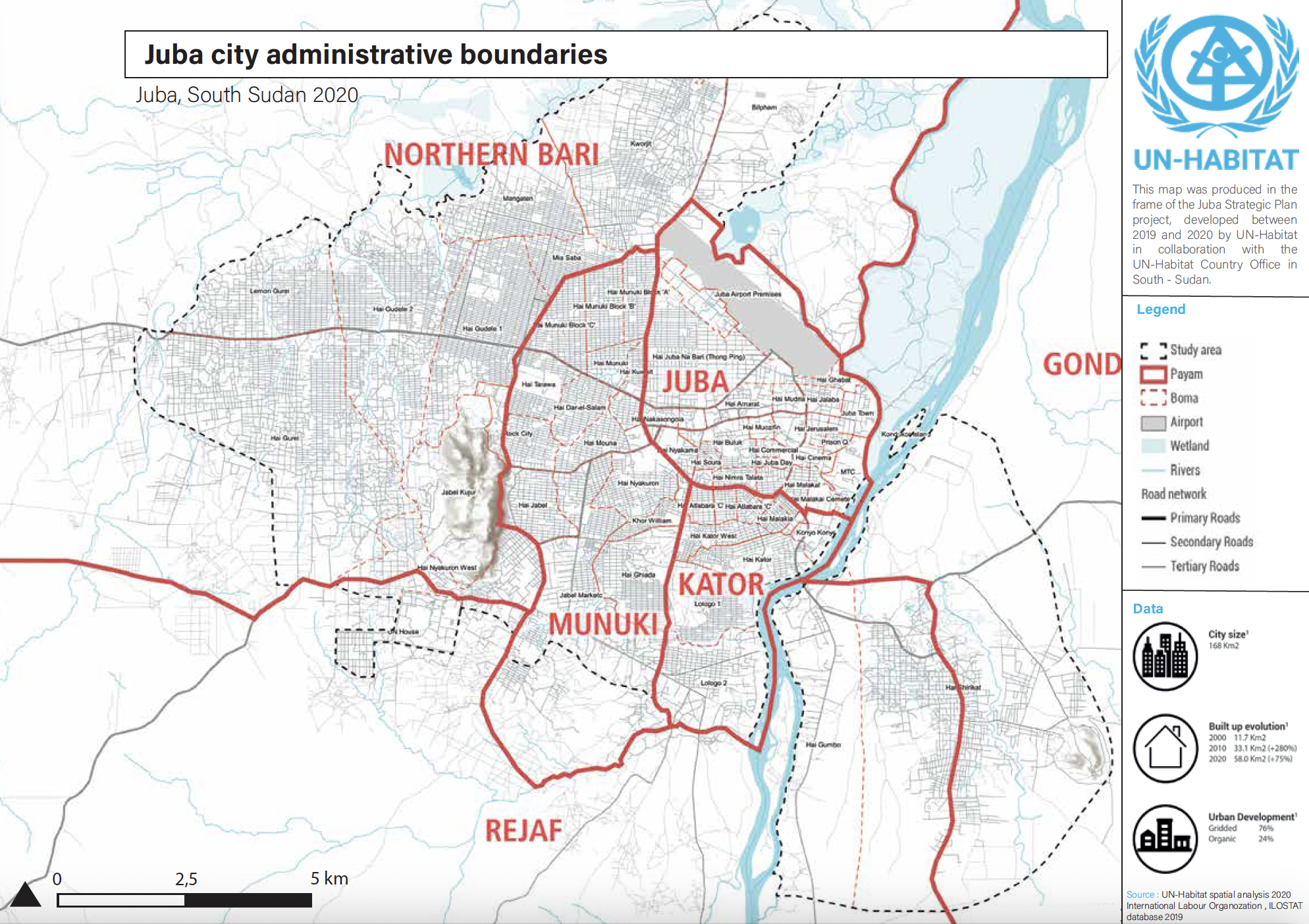 Juba City Administrative Boundaries