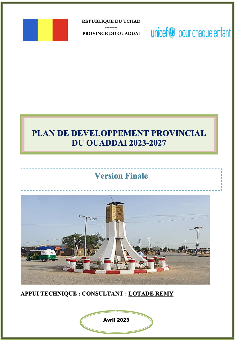 Plan de Développement Provincial du Ouaddai 2023-2027