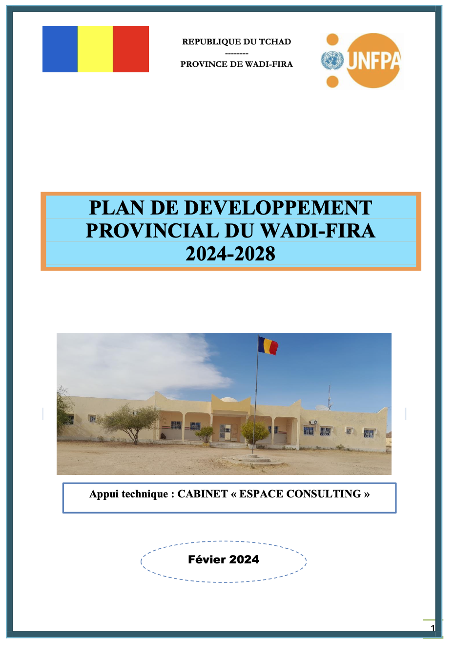 Plan de Developpement Provincial du Wadi Fira (2024-2028)