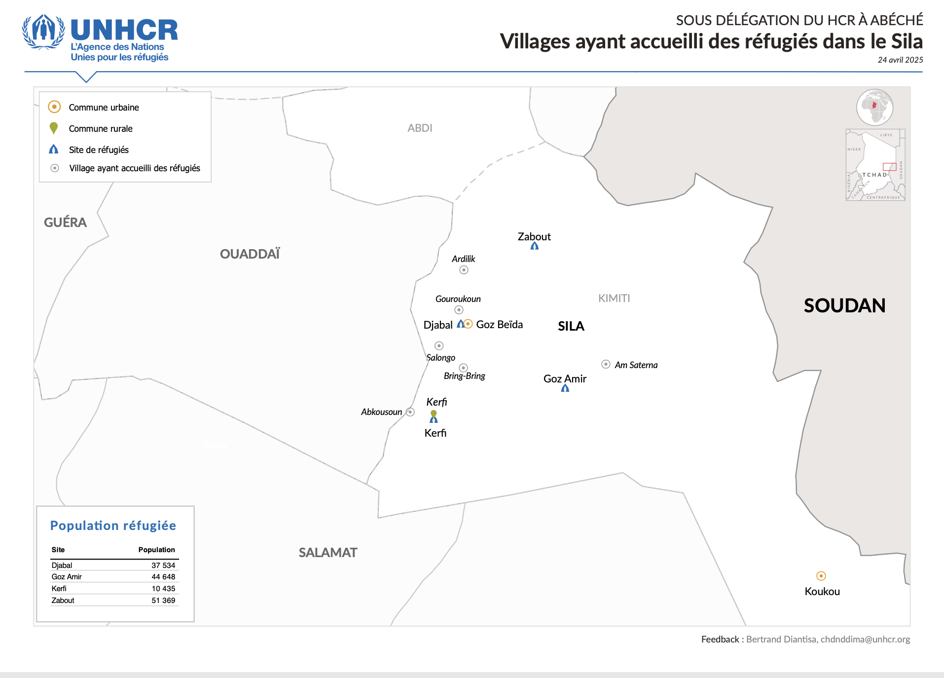 Mapping of Villages Hosting Refugees - Sila Province