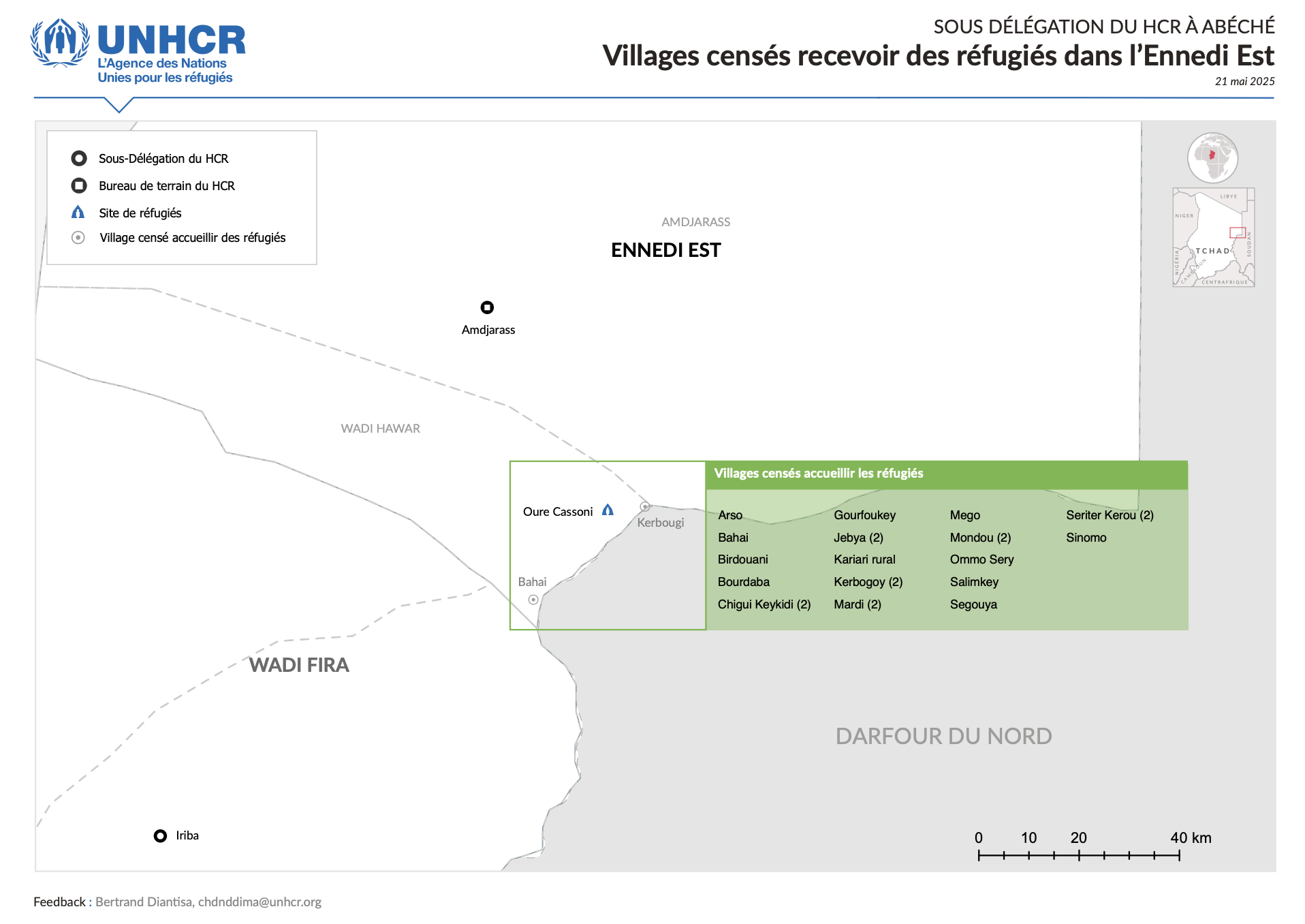 Mapping of Villages Hosting Refugees - Ennedi Est Province