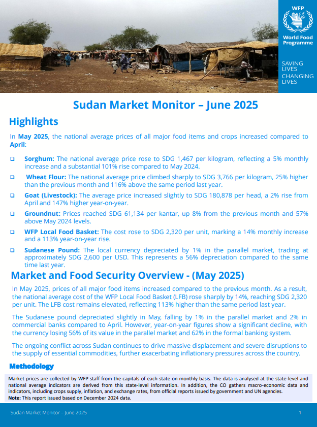 Sudan - WFP Sudan Market Monitor - June 2025