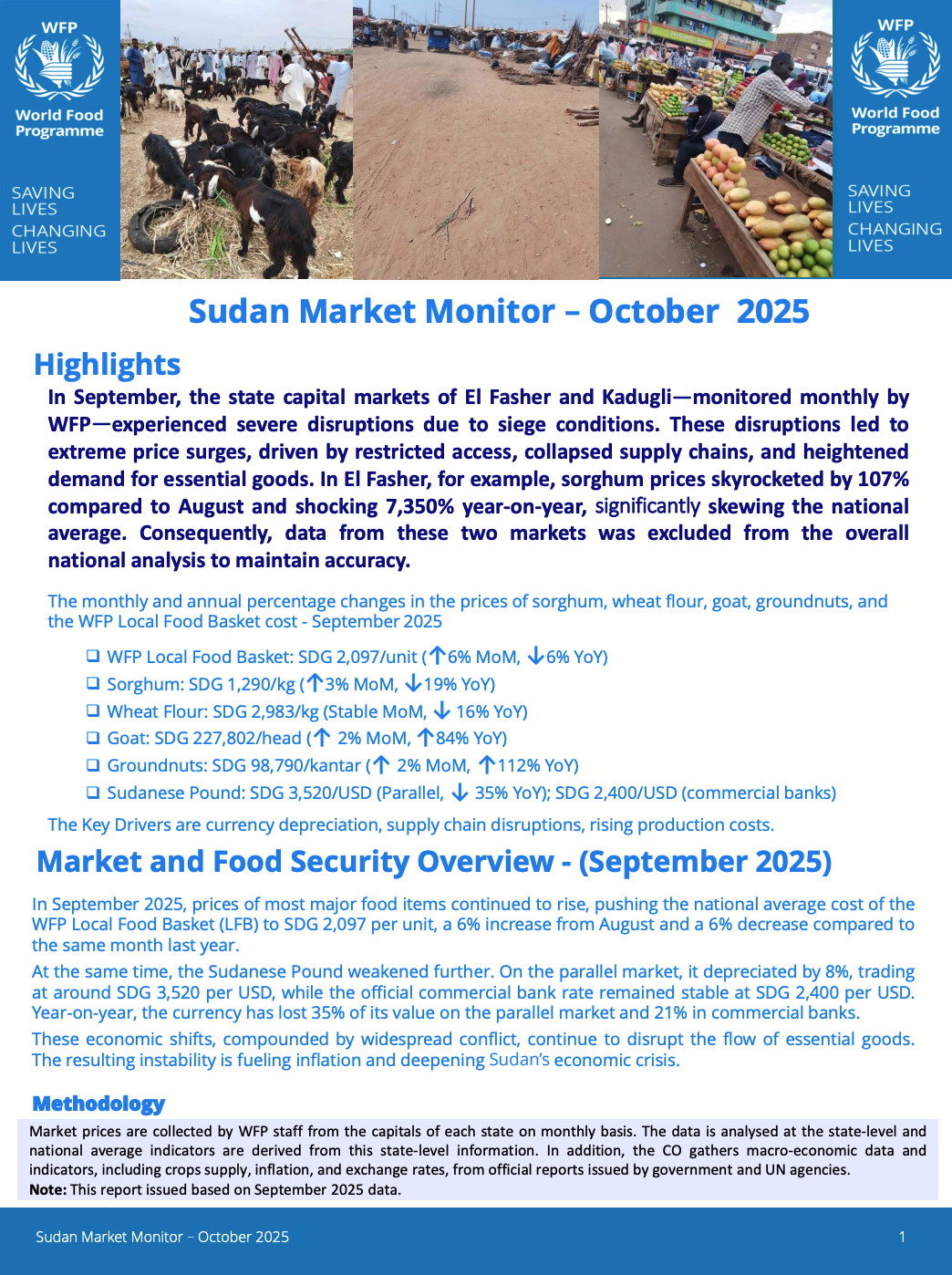 WFP Sudan Market Monitor - October 2025