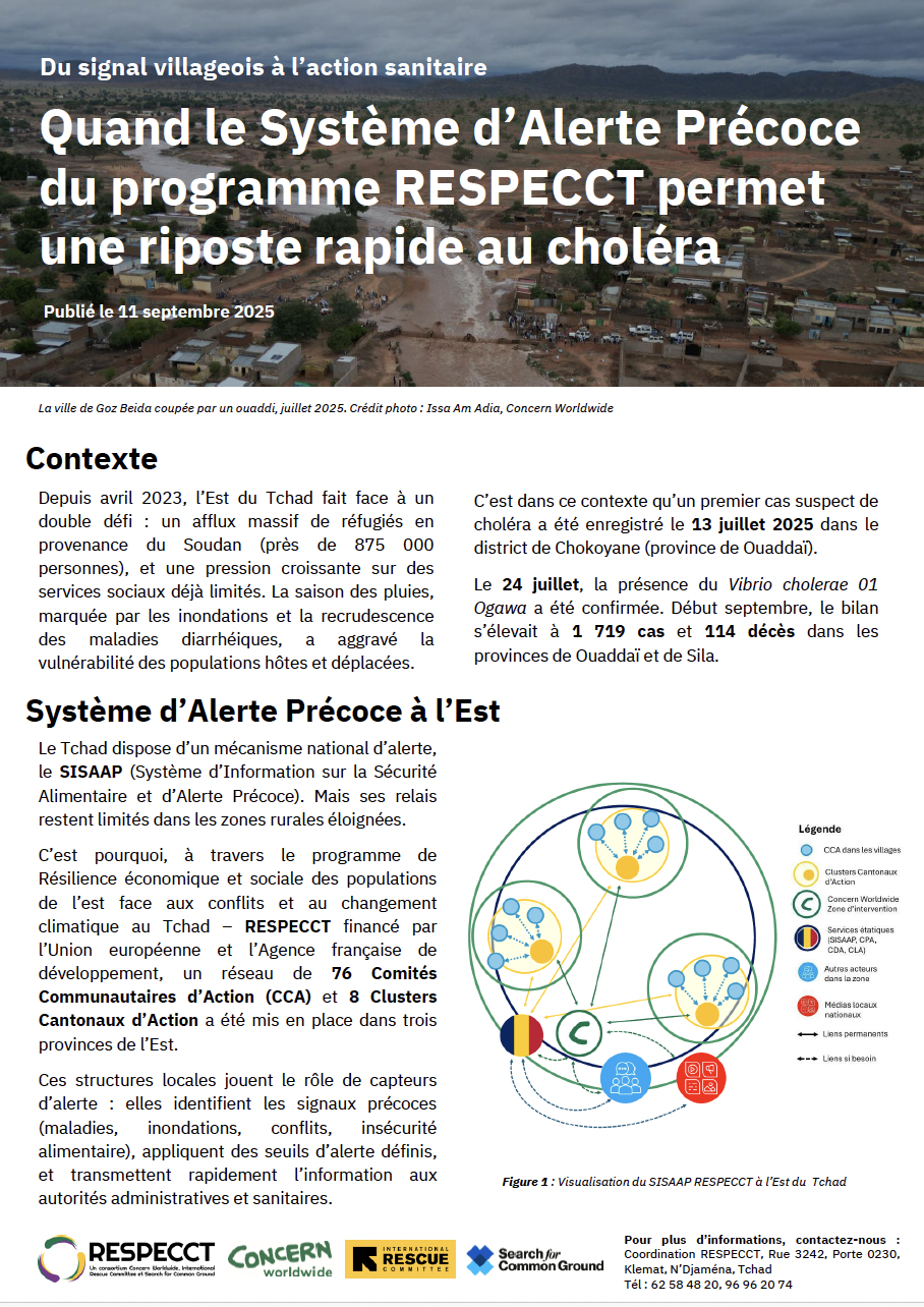 From Village Alert to Health Response: When the RESPECCT Early Warning System Enables a Rapid Response to Cholera | September 2025