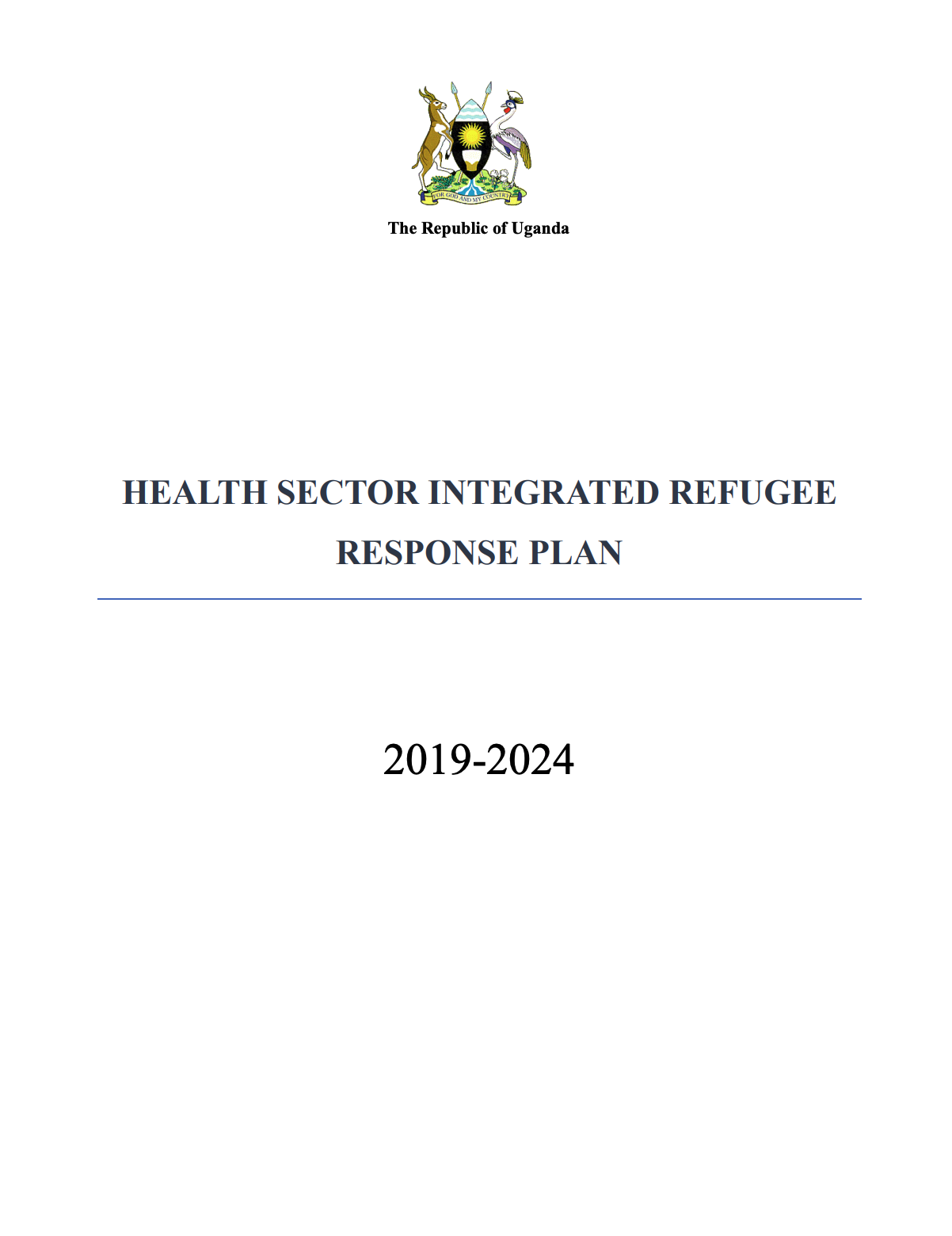 Uganda: Health Sector Integrated Refugee Response Plan (2019-2024)