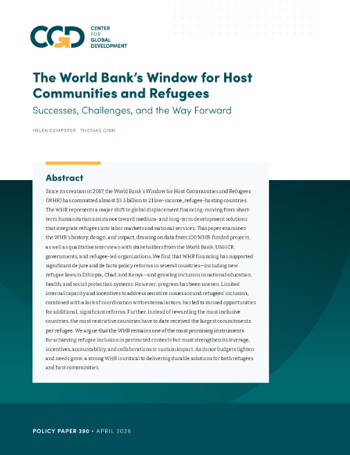 The World Bank’s Window for Host Communities and Refugees: Successes, Challenges, and the Way Forward 
