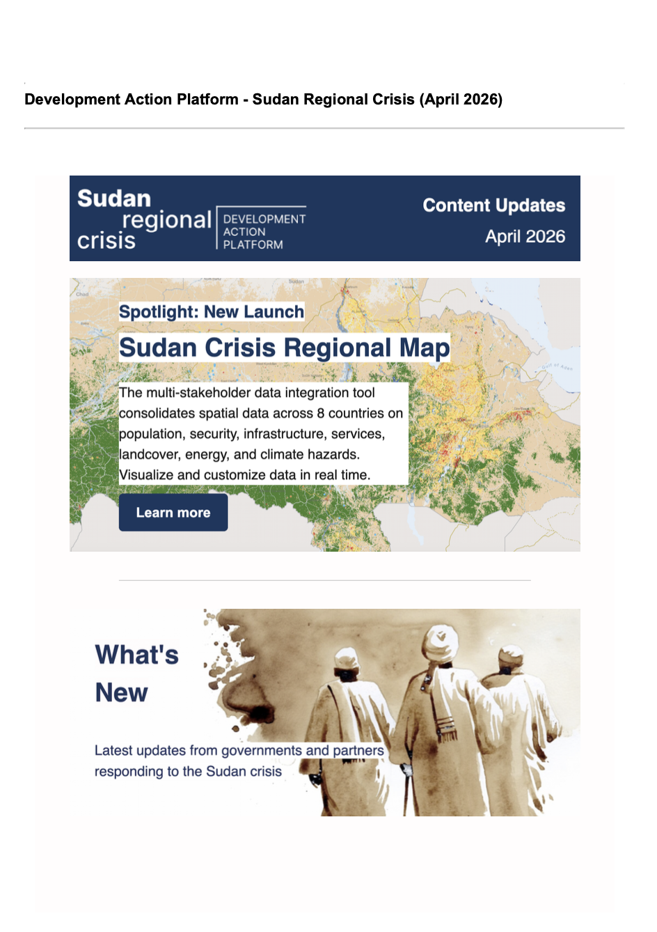 Development Action Platform - Sudan Regional Crisis | Content Updates (April 2026)