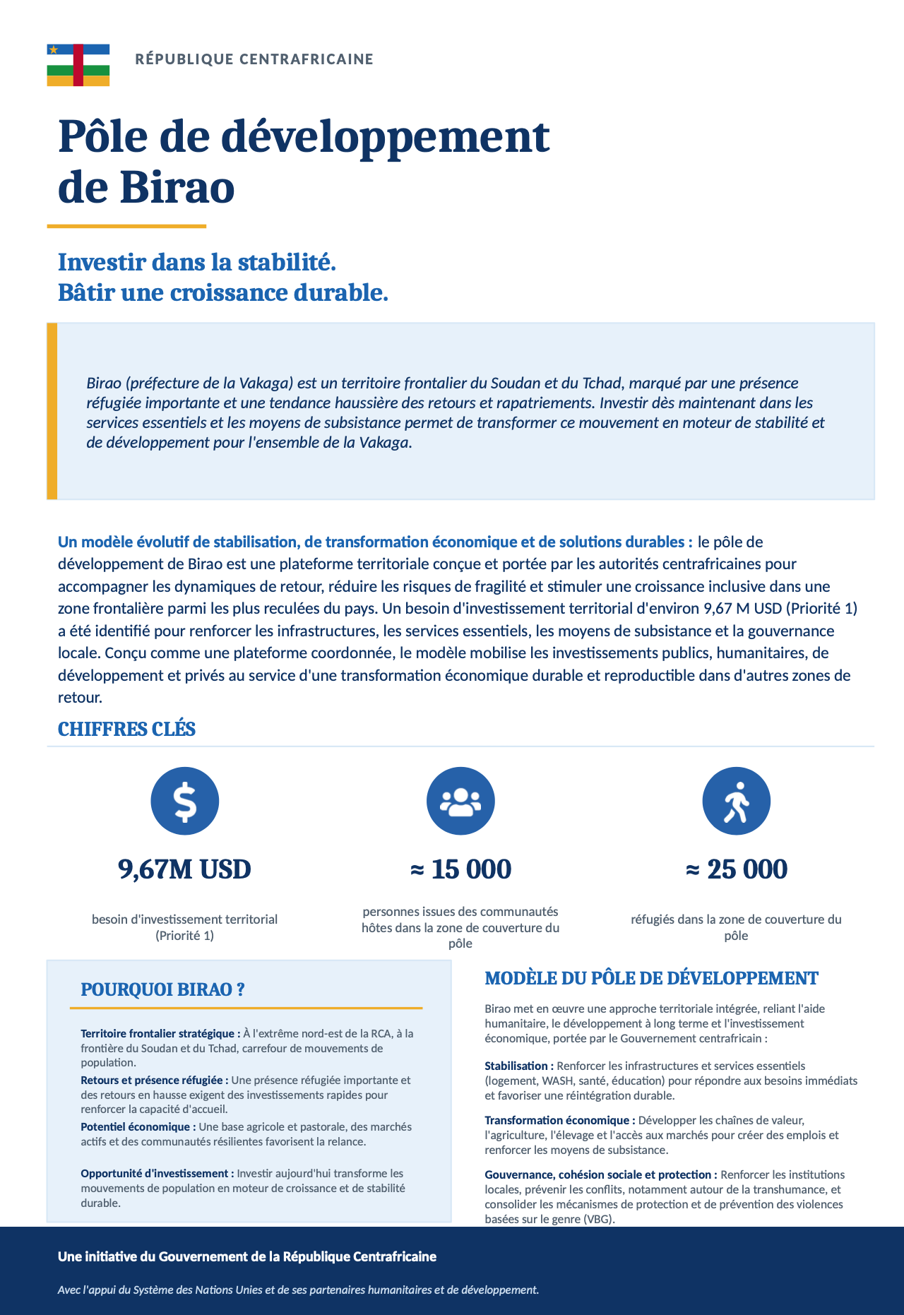 Factsheet - Birao Development Hub Plan (Français)