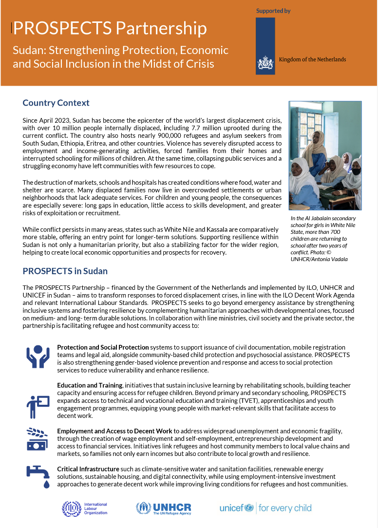 PROSPECTS Partnership Sudan: Strengthening Protection, Economic and Social Inclusion in the Midst of Crisis 