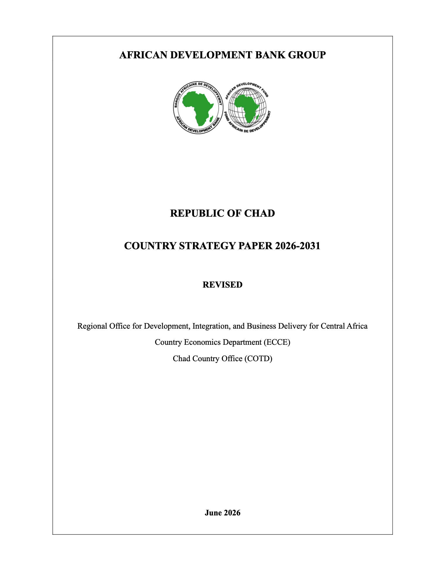 AfDB - Chad Country Strategy Paper 2026-2031
