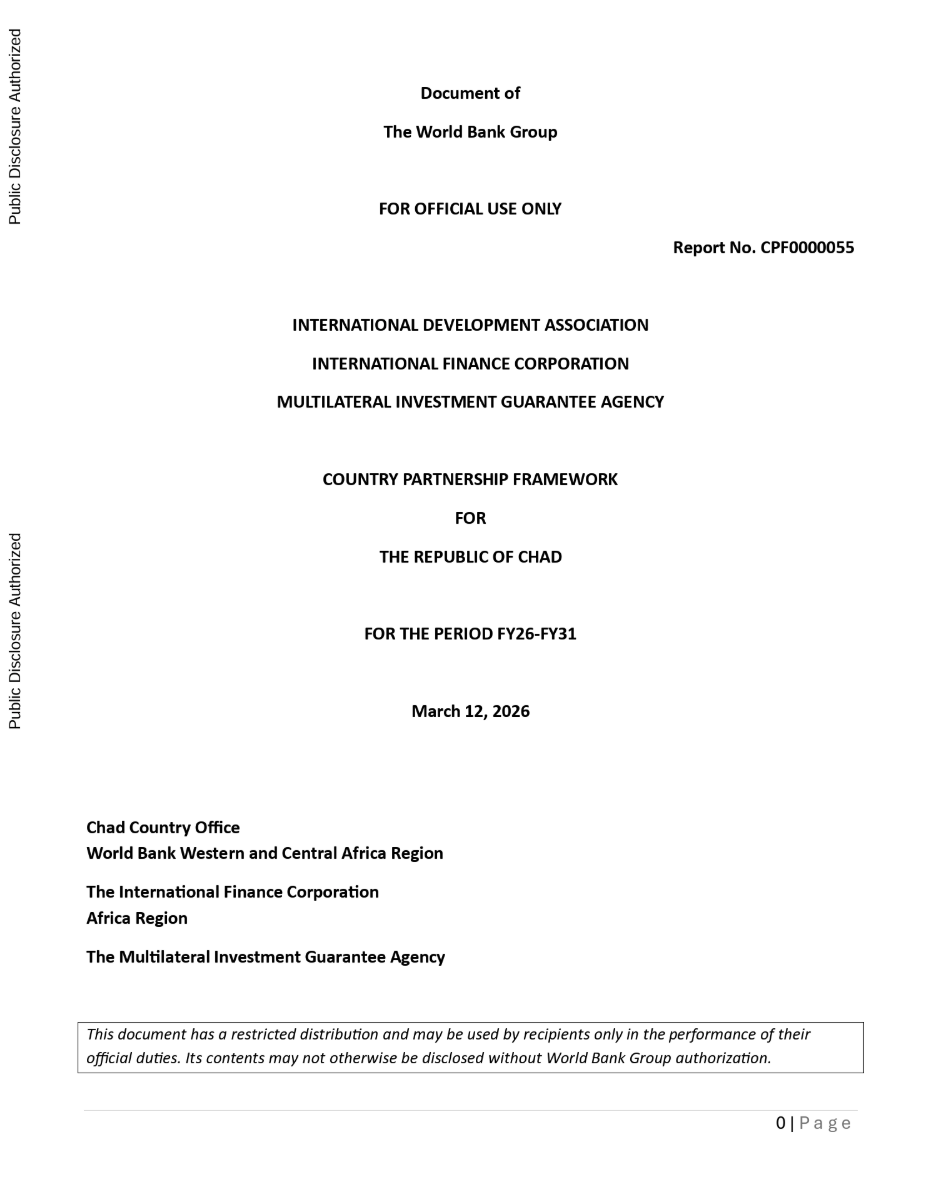 World Bank: Chad - Country Partnership Framework for the Period FY26-FY31