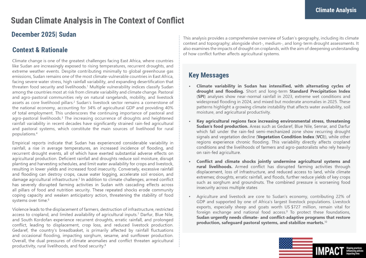 Sudan Climate Analysis in the Context of Conflict (December 2025)