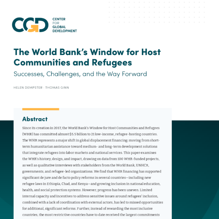 The World Bank's Model for Refugees Is Working, but It Could Be Even Better