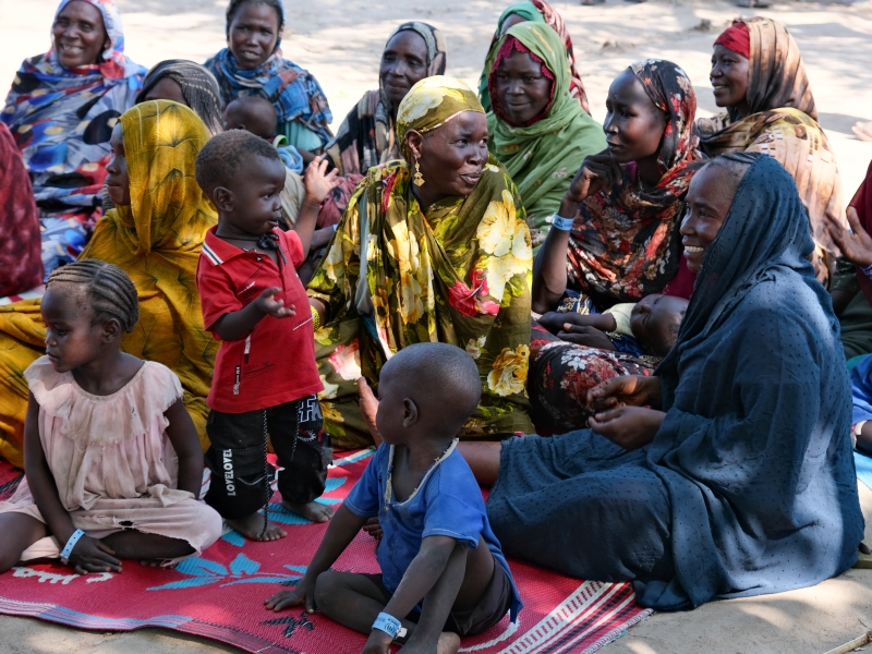 Sudanese refugees celebrate the Muslim holiday Tabaski (Eid al-Adha) at the UNHCR-supported Korsi site, near Birao, Central African Republic.
