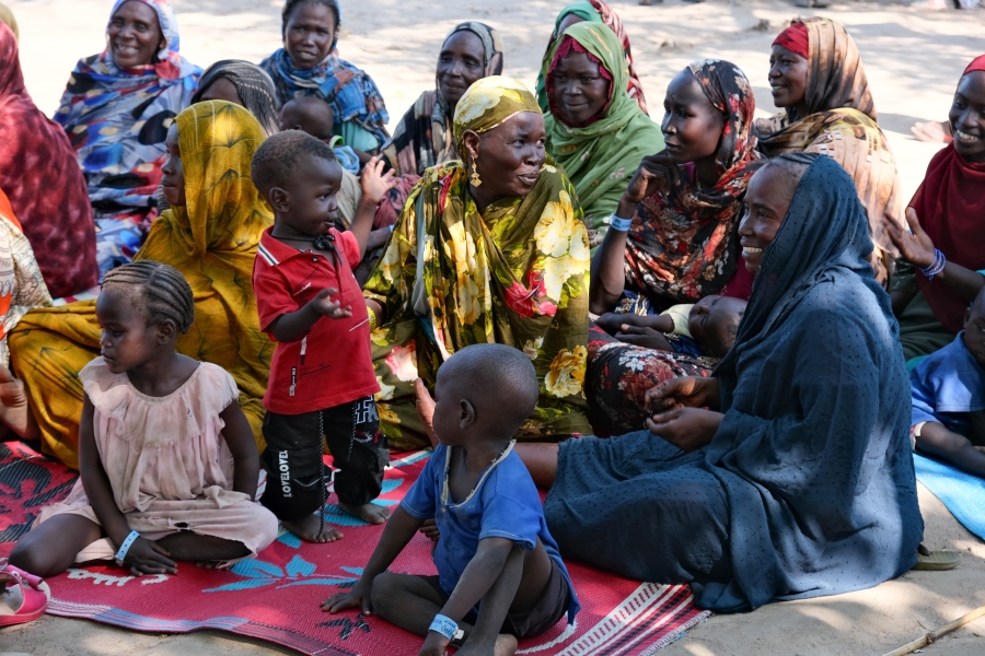 Sudanese refugees celebrate the Muslim holiday Tabaski (Eid al-Adha) at the UNHCR-supported Korsi site, near Birao, Central African Republic.